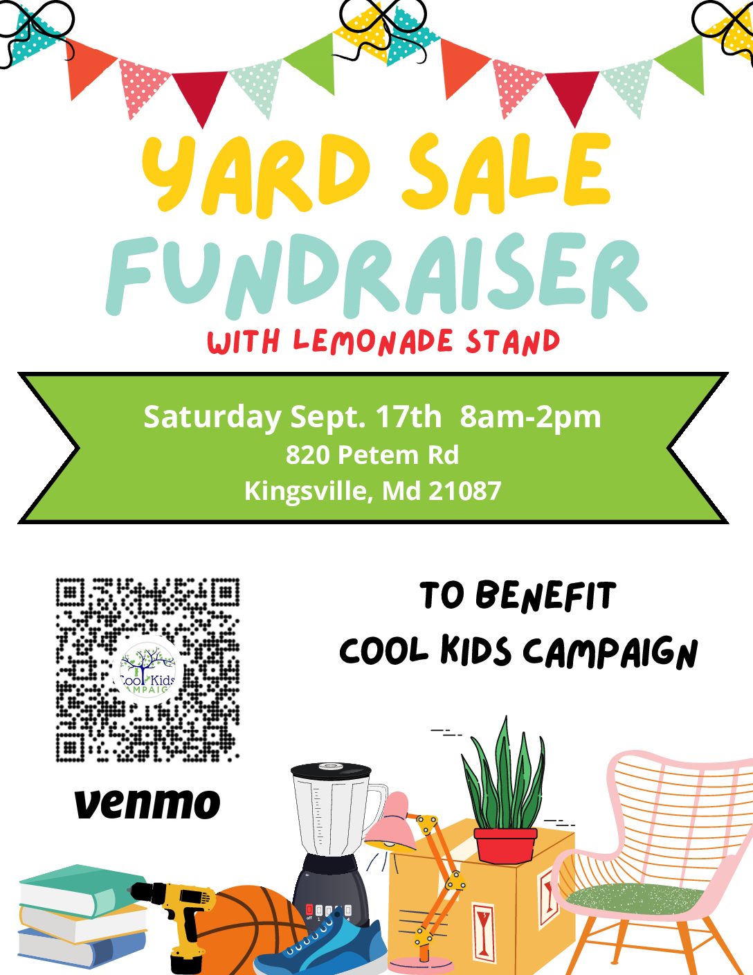 Yard Sale and Lemonade Stand Fundraiser - Cool Kids Campaign